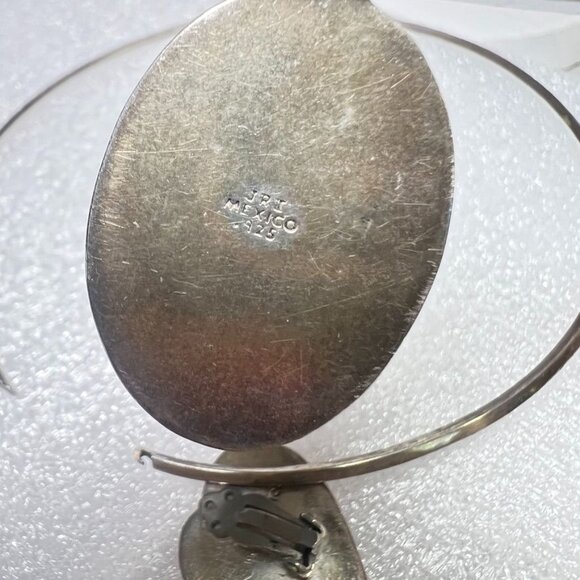 Vtg 925 Silver Abalone Pendant & Earrings JRI & ATI MX 925 Torque Choker Necklac - Picture 5 of 11